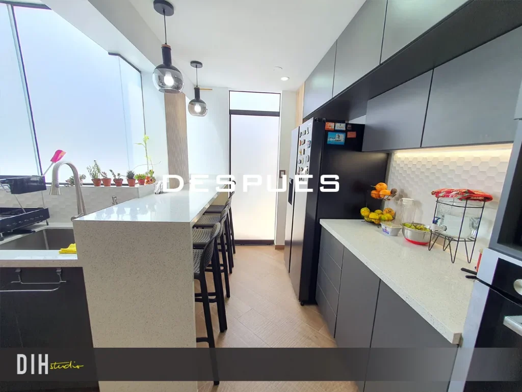 PatFig cocinaA31 — proyecto de Remodelación total de DIH Studio